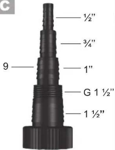 C ½" ¾" 1" G 1 ½" 1 ½"