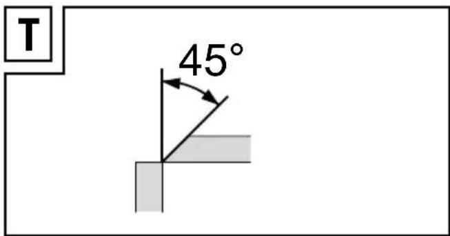 T 45°