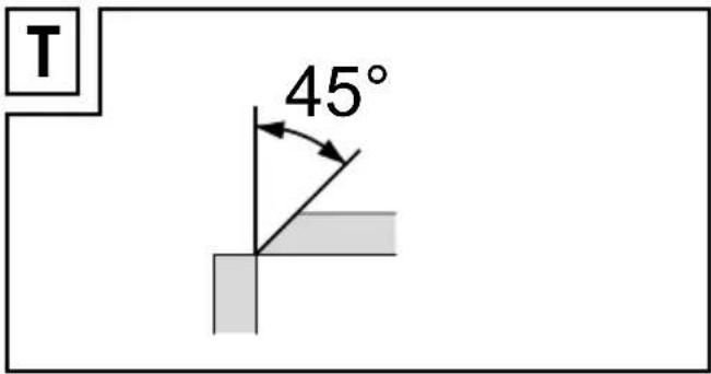 T 45°