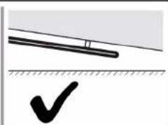 Simple line drawing of a rod and a checkmark on a surface (no text or symbols)