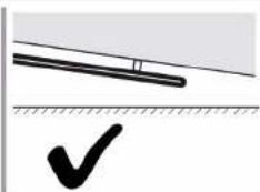 Simple line drawing of a beam and a checkmark on a surface (no text or symbols)