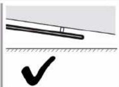 Simple line drawing of a horizontal rod above a vertical line and a checkmark below (no text or symbols)