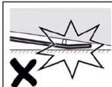 Diagram showing a star-shaped object with a cross mark and a ruler, no text or symbols present