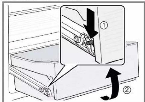 Diagram showing a door opening with labeled parts and directional arrows indicating movement or assembly.
