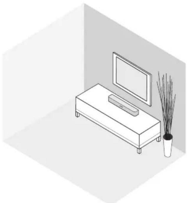 BOSE Universal Remote Control - Przykładowe umiejscowienie listwy dźwiękowej - 1
