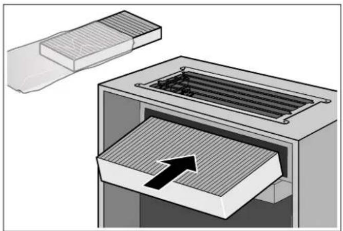 GAGGENAU AC200181 - Sätta i det aktiva kolfiltret (gäller bara cirkulationsdrift) - 1