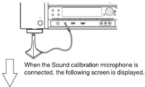 When the Sound calibration microphone is connected, the following screen is displayed.
