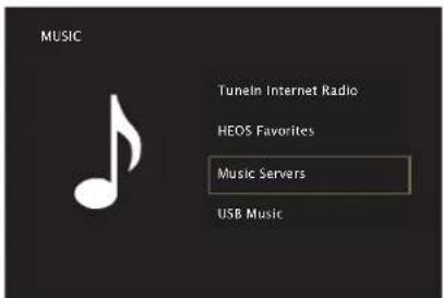 MUSIC Tuneln Internet Radio HEOS Favorites Music Servers USB Music