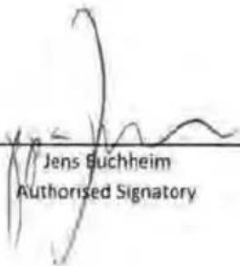 Jens Buchheim Authorised Signatory