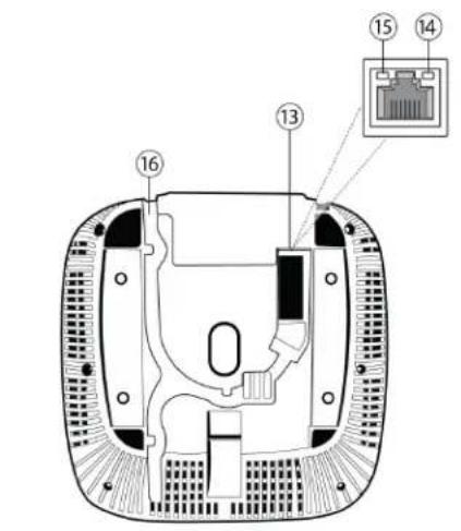 Technical diagram of a device interior with numbered components and an inset showing labeled connectors