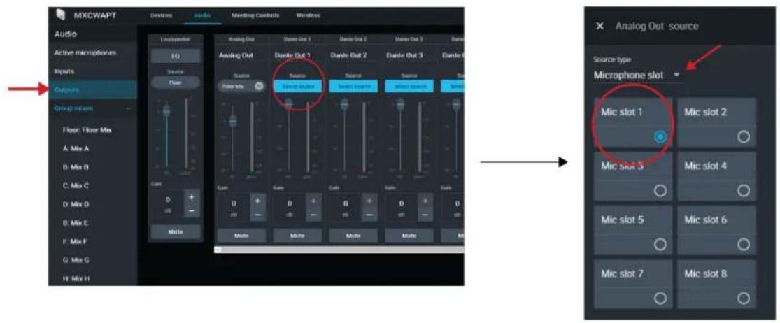 MXCWAPT Devices Audio Mendling Controls Wireless Audio Active microphones Inputs Output Group inputs Floor: Floor Mix A: Mix A B: Mix B C: Mix C D: Mix D E: Mix E F: Mix F G: Mix G H: Mix H L Independents EQ Source Floor Cate 0 + - Multi Analog Out Dante Out 1 Dante Out 2 Dante Out 3 Dante 4 Analog Out Source Floor Mix Dante out Dante out Dante out Dante out Dante out Dante out Dante out Dante out Dante out Dante out Dante out Dante out Dante out Dante out Dante out Dante out Dante out Dante out Dante out Dante out Dante out Dante out Dante out Dante out Dante out Dante 5 Mic slot 5 Mic slot 6 Mic slot 7 Mic slot 8 Analog Out source Source type Microphone slot Mic slot 1 Mic slot 2 Mic slot 3 Mic slot 4 Mic slot 5 Mic slot 6 Mic slot 7 Mic slot 8