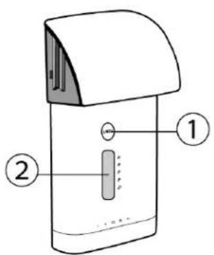 Diagram of a device with labeled parts, showing numbered components for identification.