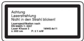 PARKSIDE PKS 1700 B2 - Safety information on the laser - 2