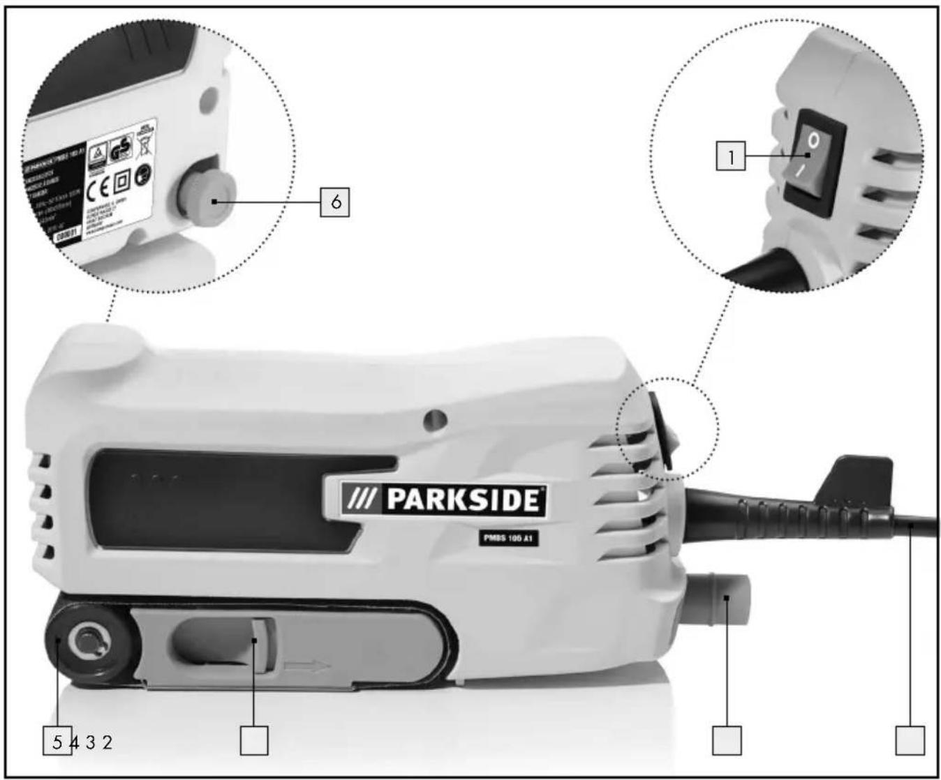 PARKSIDE PMBS 105 A1 5 4 3 2 6 1
