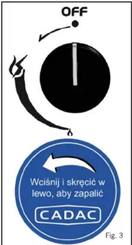 OFF Wciśnij i skręcić w lewo, aby zapalić CADAC Fig. 3