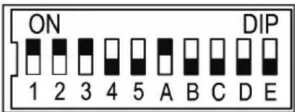 ON 1 2 3 4 5 A B C D E DIP