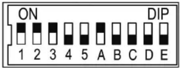 ON 1 2 3 4 5 A B C D E DIP