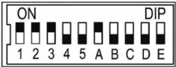 ON 1 2 3 4 5 A B C D E DIP