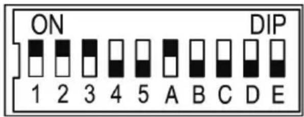 ON 1 2 3 4 5 A B C D E DIP