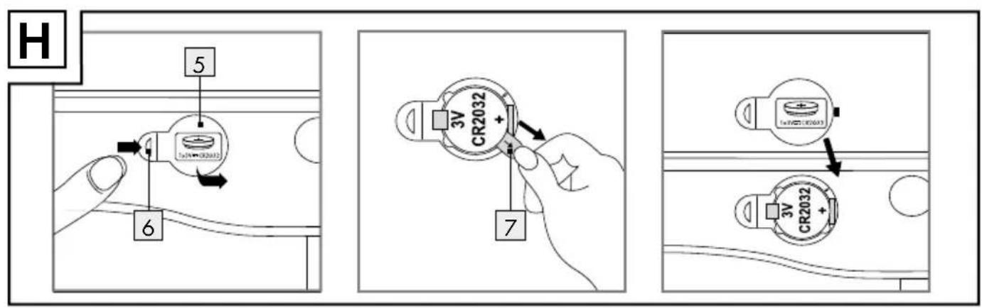 H 5 6 7 3V CR2032 +