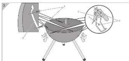 Technical diagram illustrating a mechanical assembly with labeled components and an inset magnified view of a device.
