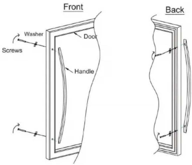 Front Washer Screws Door Handle Back