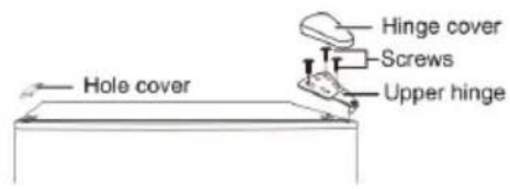 Hinge cover Screws Upper hinge Hole cover