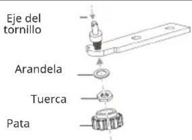 Eje del tornillo Arandela Tuerca Pata