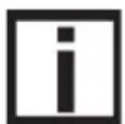 Warning symbols including exclamation mark, exclamation mark, and information icon