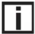 Warning symbols including exclamation mark, exclamation mark, and information icon
