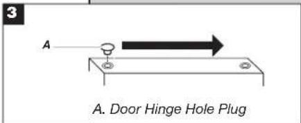 3 A A. Door Hinge Hole Plug