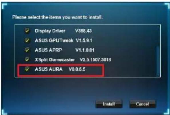 ASUS ROG Strix GeForce RTX 2080 Ti OC 11G - Installer ASUS AURA sous Windows® 10 / 8.1 / 8 / 7 (versions 64 bits) - 2