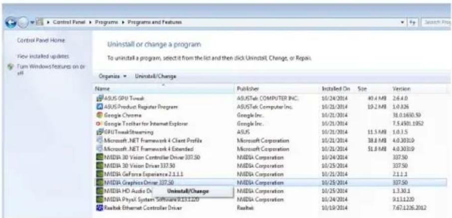 Panneau de configuration Accueil. Afficher les mises à jour installées. Activer ou désactiver des fonctionnalités Windows. Désinstaller ou modifier un programme. Pour désinstaller un programme, sélectionnez-le dans la liste, puis cliquez sur Désinstaller, Modifier ou Réparer. Organiser ▼ Désinstalle…