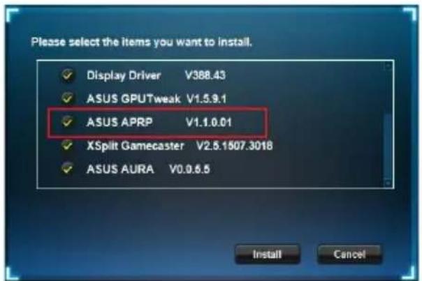 ASUS ROG Strix GeForce RTX 2080 Ti OC 11G - Windows® 10/8.1/8/7 (64비트)에 ASUS APRP 설치 - 2