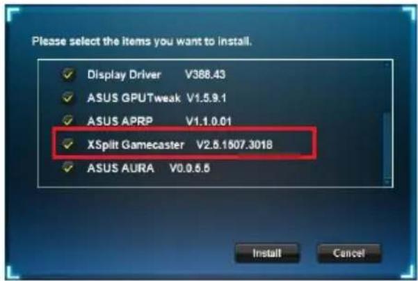 ASUS ROG Strix GeForce RTX 2080 Ti OC 11G - 在 Windows® 10/8.1/8/7(64 位)中安装 XSplit Gamecaster - 2
