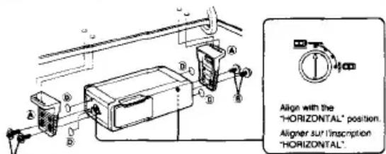 Align with the "HORIZONTAL" position. Aligner sur l'inscription "HORIZONTAL"