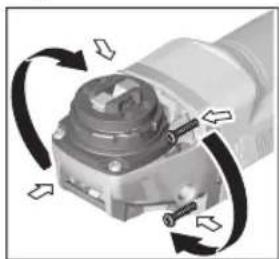 BOSCH GWX 750-115 Professional - Вртење на погонската глава - 1