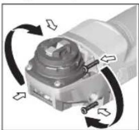 BOSCH GWX 750-115 Professional - A hajtómüfej elfordítása - 1