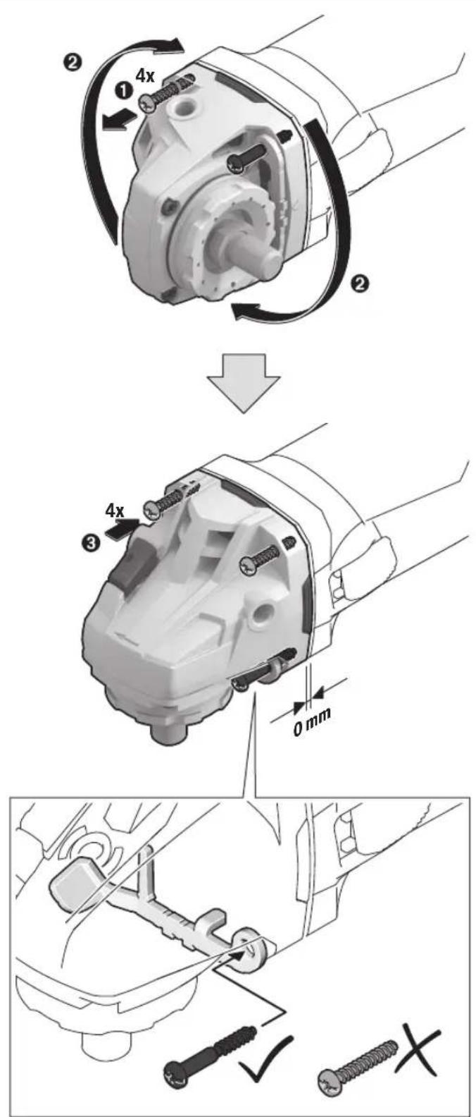 Technical diagram illustrating mechanical assembly steps with labeled components and dimensions