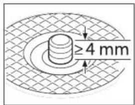≥4 mm
