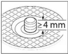 ≥4 mm