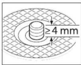 ≥4 mm