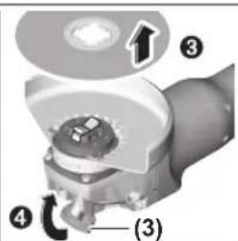 Technical diagram of a mechanical assembly with numbered components and labeled parts