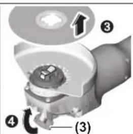 Technical diagram of a mechanical device with numbered components and labeled parts
