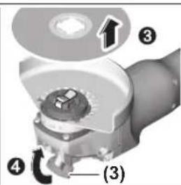 Technical diagram of a mechanical component with numbered parts and labeled section (3)