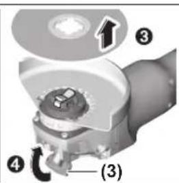 Technical diagram of a mechanical component with numbered parts and labeled parts 1, 3, and 4