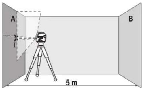BOSCH GCL 2-15 G Professional - Kontrollera höjdprecisionen hos den vägräta linjen - 1