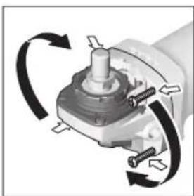 BOSCH GWS 9-115 S Professional - Rotazione della testata ingranaggi - 1