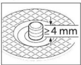 ≥4 mm
