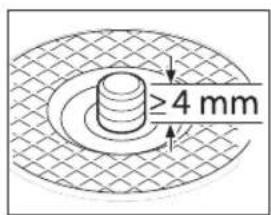≥4 mm